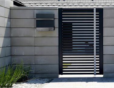 Поштова скринька настінна Anthrazit RAL 7016, для газет, XXL (Laser 1) з/без адреси