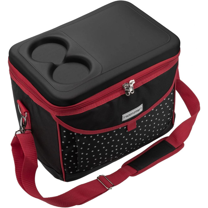Кühltasche 22 L Picknick Kühlbox 35 x 24 x 27 cm - Farbauswahl (Schwarz Weiß Gepunktet) - Холодильна сумка Андора 22 л для пікніка, 35 x 24 x 27 см, чорно-біла в горошок