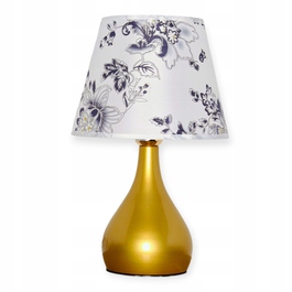 Сенсорна настільна нічна лампа з абажуром, LED, золотиста