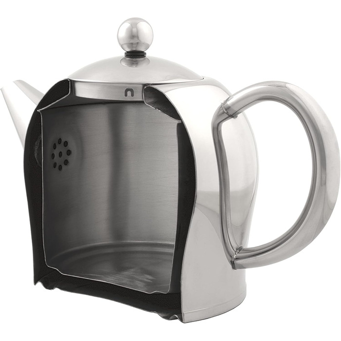 Bredemeijer small, round double-walled stainless steel teapot, 0.5 Liter