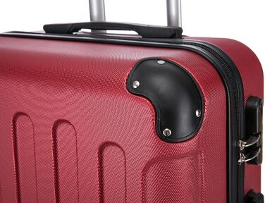Чемодан Flexot® F-2045, набір 3 шт. (16 кольорів), ручна поклажа, валіза, тріумф, ролер, твердий корпус (M, Рубіново-червоний)