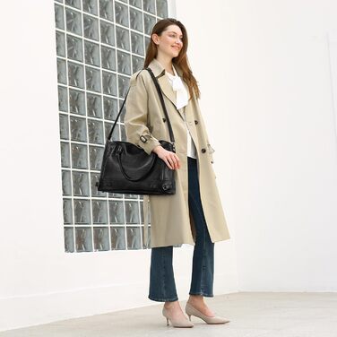 Сумка жіноча VINBAGGE PU шкіра шопер Vintage чорна для офісу та щодня