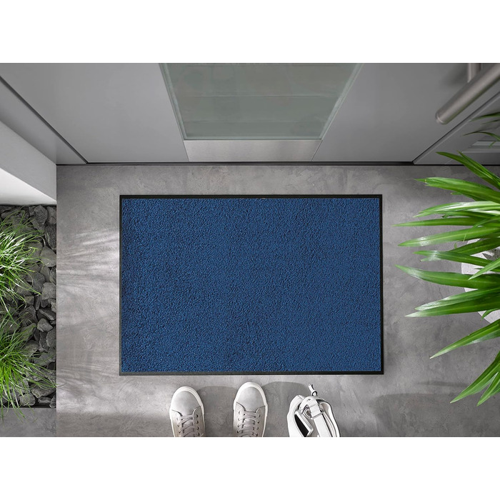 Wash+Dry Doormat, Original Navy 60x90cm, for indoor and outdoor use, washable, blue