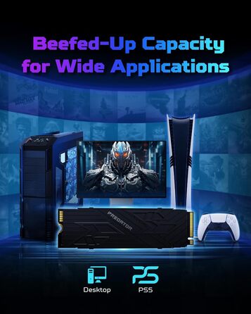 SSD Acer Predator GM7000 1TB NVMe PCIe Gen4 з DRAM Cache - для ПК, ноутбука, PS5