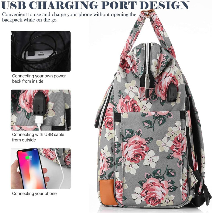 Жіночий рюкзак, шкільний рюкзак для дівчаток-підлітків, 15.6