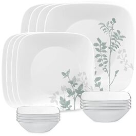 Посуд Corelle Amalie Square 16 предметів для 4 осіб – міцний та стильний набір
