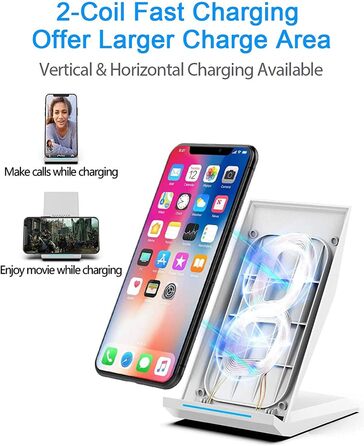 Бездротовий зарядний пристрій NANAMI 20W USB-C для iPhone 17/16/15/14/13/12/11 Max/XR/Pro/Mini, Samsung Galaxy S26/S25/S24/S23 Plus/Ultra – Білий