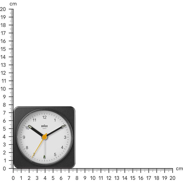 Braun Classic Analog Alarm Clock with Snooze Function and Light, Silent Quartz Movement, Crescendo Alarm, Black and White Model BC03BW.