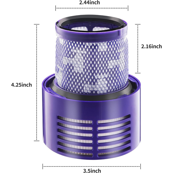 Комплект HEPA-фільтрів для пилососа Dyson V10 (SV12, Cyclone, Absolute, Animal, Total Clean), 4 шт. з щіткою для чищення