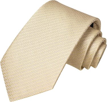 Комплект чоловічих краваток Hi-Tie Classic (4 шт.): краватка, нагрудна хустка, затискачі для запонок, зажим для краватки, шовк, однотонні та з візерунком пейслі, шампань