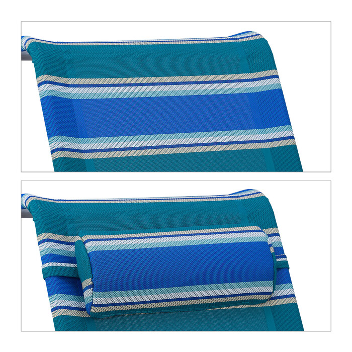 Relaxdays Folding Lounge Chair with Neck Pillow