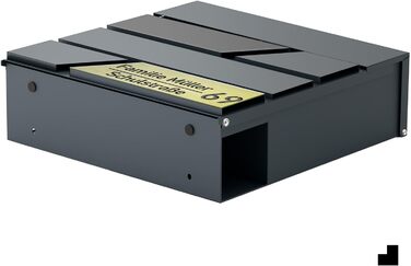 Поштовий ящик для газет Anthrazit з іменним шильдиком Julia Standard - настінний, порошкове покриття RAL 7016, 37x37 см