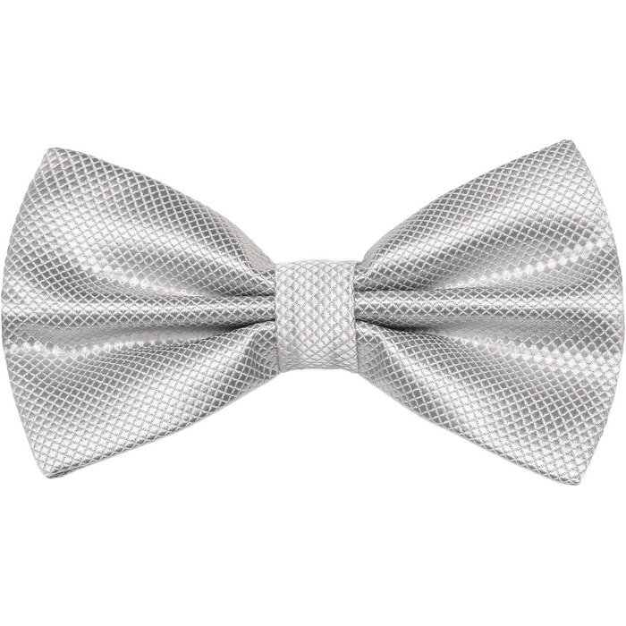 Метелик чоловічий DonDon сріблястий з нагрудною хустинкою, регульований розмір