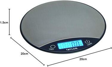 Кухонні ваги Taylor Pro: точні та компактні, з нержавіючої сталі, 5 кг, функція тарування