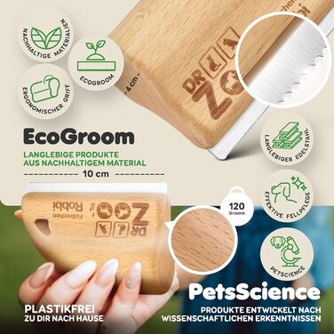 Щітка для собак DR Zoo 'Robbi' - якісна щітка для грумінгу, видаляє підшерсток у собак великих та малих порід