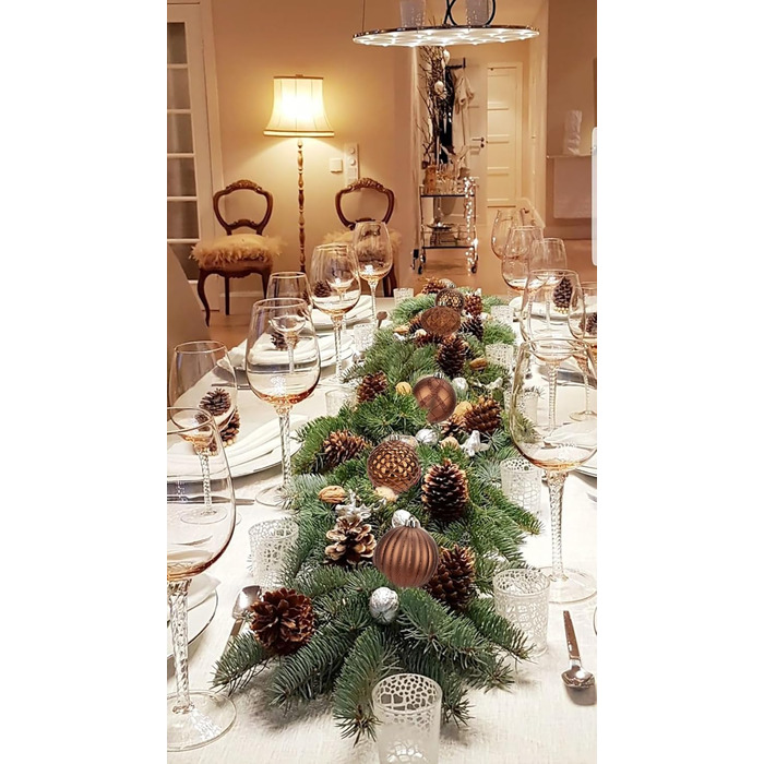 50 шт. прикраси на ялинку: сині ялинкові кулі, ударостійкі, для ялинки, декор, (мідно-бронзові)