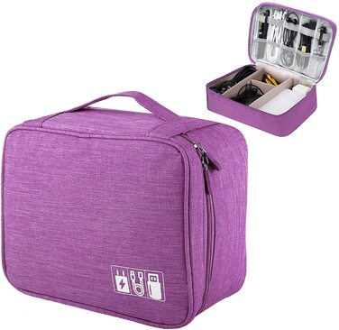 Органайзер для кабелів LTLSZRN, сумка-органайзер для електроніки, фіолетовий