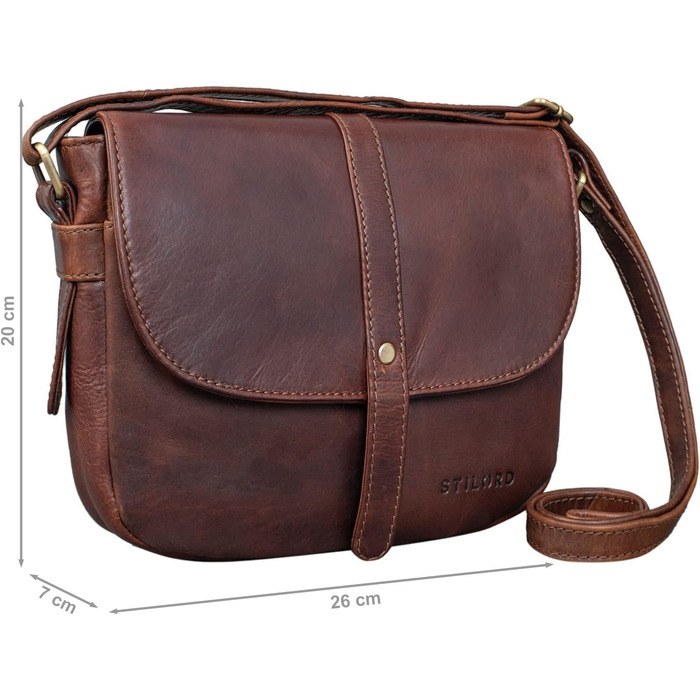 Сумка жіноча STILORD Kira шкіряна вінтажна маленька коричнева (коньяк) для вечірок та міста