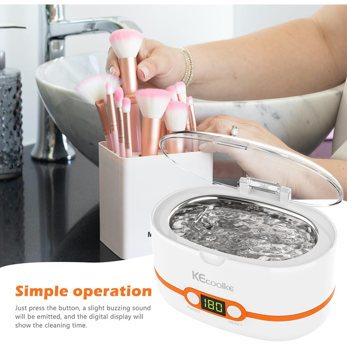 Ультразвукова мийка KECOOLKE 600 мл з цифровим таймером для прикрас, ювелірних виробів, монет та окулярів