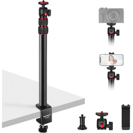 Тримач для камери NEEWER TL283: штатив для столу, мікрофонний важіль, підставка для смартфона та веб-камери, червоний