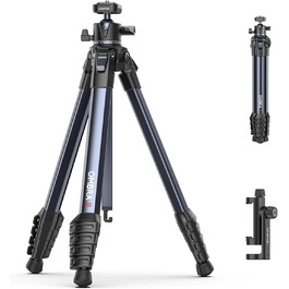 Штатив ULANZI Ombra II 156см з кульковою головкою 360°, компактний туристичний штатив з швидкоїдіючою платформою Uka, тринога для DSLR, Mirrorless камер, смартфонів (вага 1,21 кг, вантажопідйомність 10 кг)