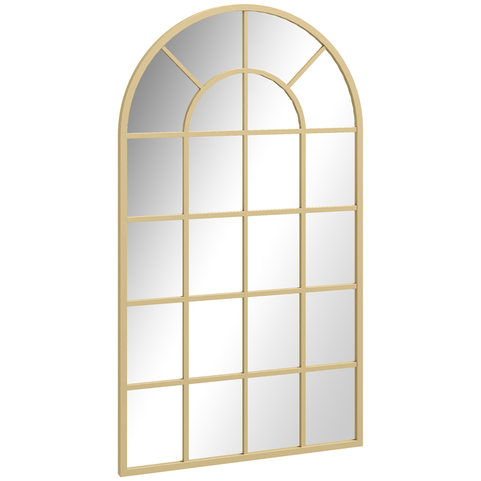 HOMCOM Wall Mirror, Wardrobe Mirror, 110 x 62cm Decorative Hanging Mirror with Metal Frame for Bedroom & Living Room in Gold
