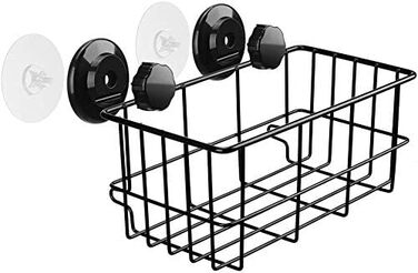 SANNO Shower Baskets Shelves Wall Shelf Bathroom Shower Basket, Shower Organizer Storage (Black)