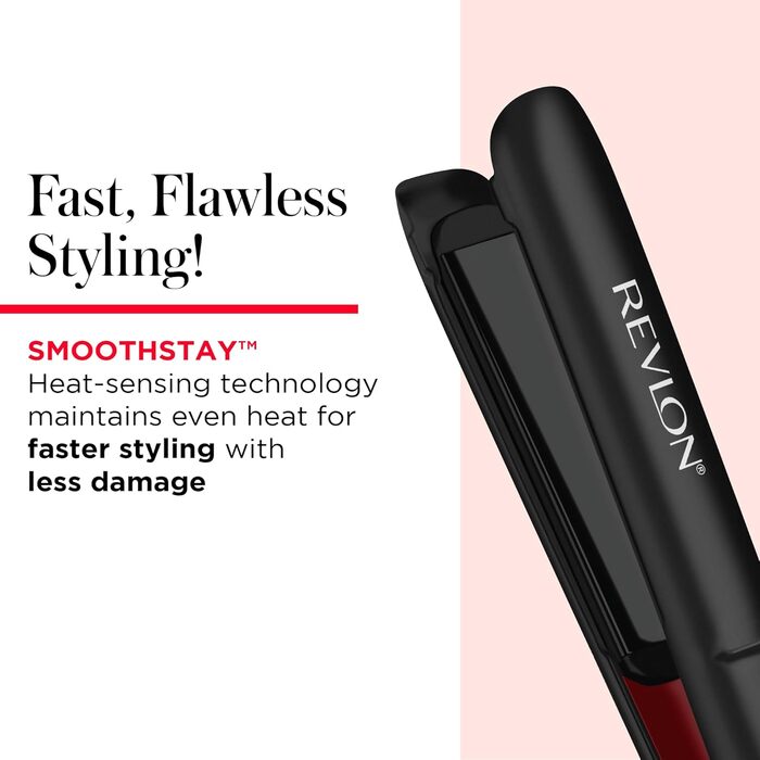Revlon SmoothStay 25mm Coconut Oil Infused Flat Iron with Travel Pouch - RVST2211P