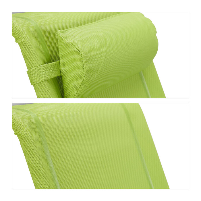 Relaxdays Folding Lounge Chair with Neck Pillow