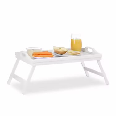 Relaxdays Folding Bed Tray White