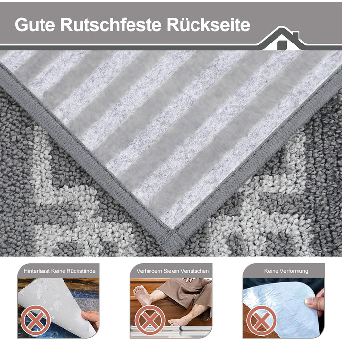 Килимочки на сходи BEQHAUSE, комплект 15 шт. Самоклеючі килимки на сходи для дітей, літніх людей та домашніх тварин, 100% поліестер, TPE-підкладка, 22x70 см (Сірий)