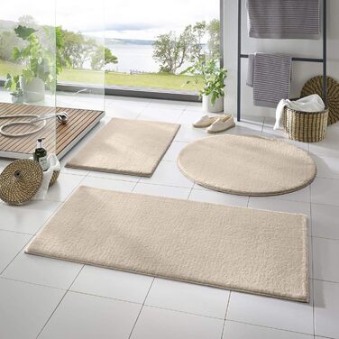 Килимок для ванної Taracarpet Fiona, антиковзаючий, пральний, 50x80 см, кремовий