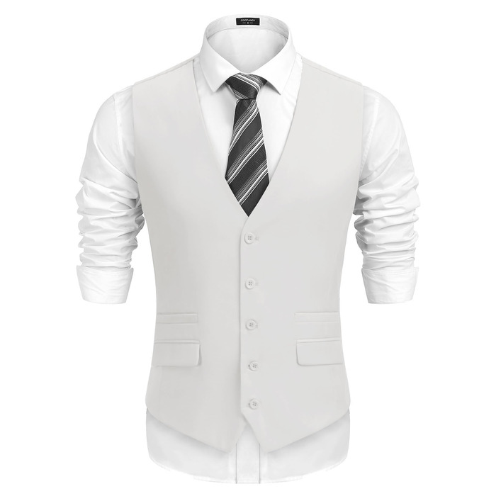 Костюм-двійка чоловічий COOFANDY, Slim Fit, для весілля (Білий/Ошатний сад, XXL)