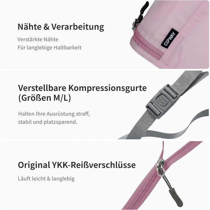 Органайзер для валізи Cipway, 5 шт. Кулічки для одягу для подорожей, нейлон, сірий (5шт, м'ятно-рожевий)