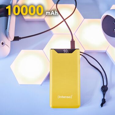Powerbank Intenso F10000: акумулятор 10000 mAh з PD 20W та QC 18W, USB-C та USB-A, жовтий