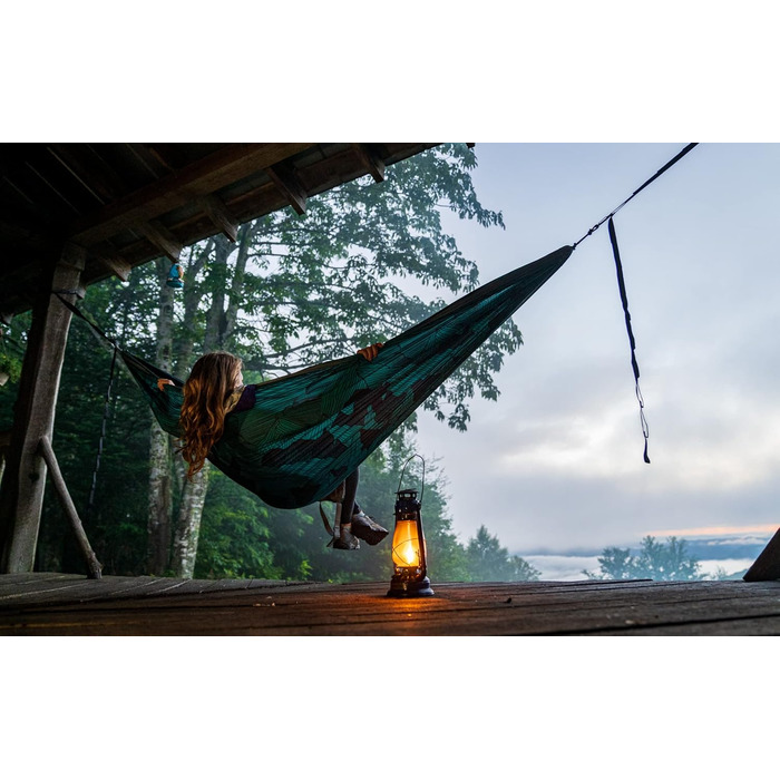 Гамак подвійний ENO DoubleNest Print Berge Zum Meer, сірий - для кемпінгу, 1-2 особи