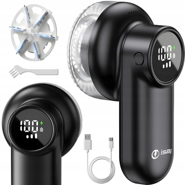 Машинка для видалення ковтунів ISAJ (мережева та акумуляторна) з лезами з нержавіючої сталі