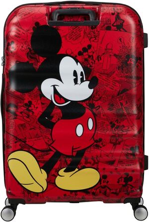 Чемодан American Tourister Wavebreaker Disney FL Spinner L, 77 см, 96 л, червоний (Mickey Comics)