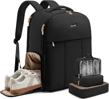 Чорний жіночий рюкзак OVEVOOK для подорожей, 40 л, для ноутбука 17