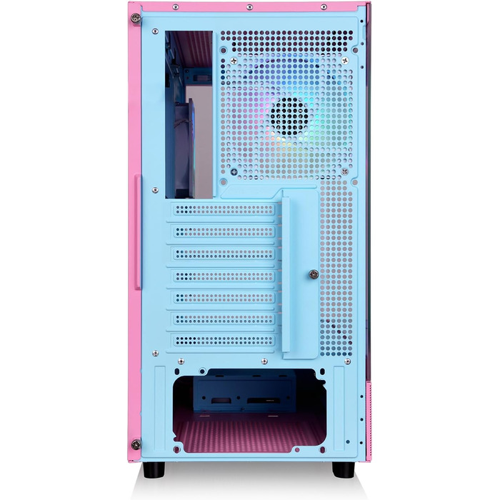 Thermaltake View 270 Plus WS: Корпус ПК Midi-Tower ATX з темперованим склом, дерево, 3х120мм ARGB вентилятори, USB-C, підтримка 360мм радіатора, білий (Bubble Pink)