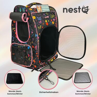 Рюкзак для собак та котів, до 5 кг, ергономічний з вентиляцією, для подорожей (рожевий, з метеликом)