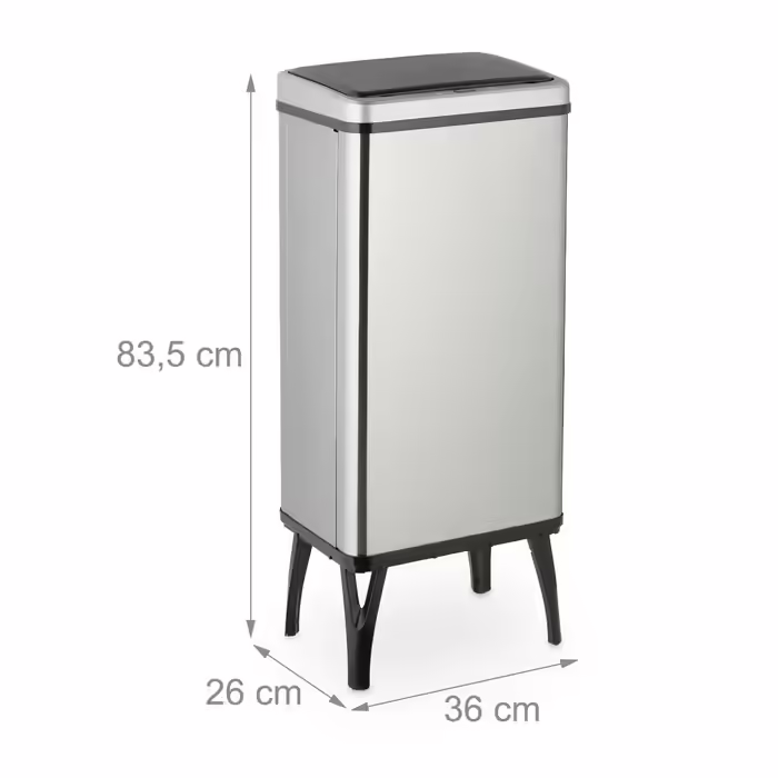Relaxdays Stainless Steel Trash Can with Sensor