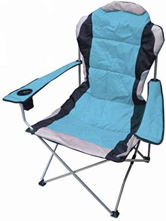 Кемпінговий стілець Spetebo XXL Deluxe - 150 кг, широкий, зручний, стабільний, зелений (блакитний)
