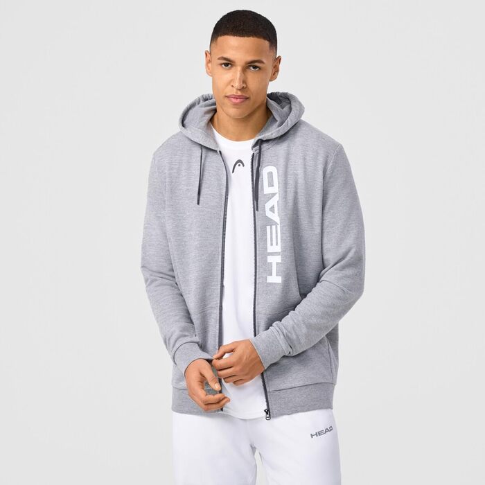 Чоловіча толстовка на молнії Head Club Original Hoodie Fz, сірий меланж, розмір 3XL