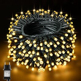 Ланцюжок прикрас LED 400 LED, тепле біле світло, для прикраси ялинки, кімнати, саду та вечірки, IP44, 8 режимів, таймер, 20 м Ланцюжок прикрас LED 400 LED, тепле біле світло, для прикраси ялинки, кімнати, саду та вечірки, IP44, 8 режимів, таймер, 20 м
