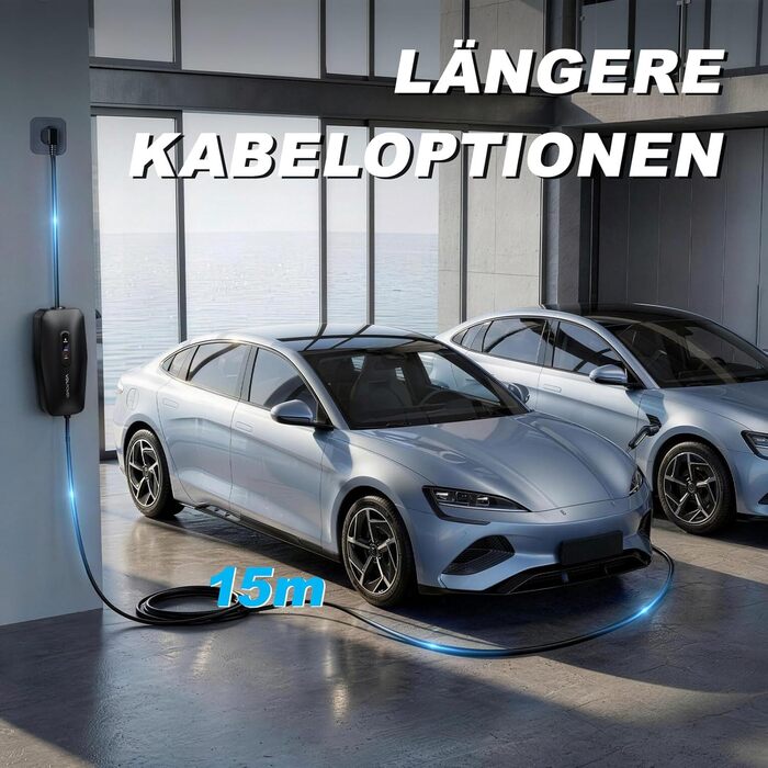 Кабель для зарядки електромобіля Type 2 Schuko 16A 3.68kW, 15м, IP65, для Tesla Model Y/3, Volvo XC60, VW ID.3/4 та Plug-in гібридів