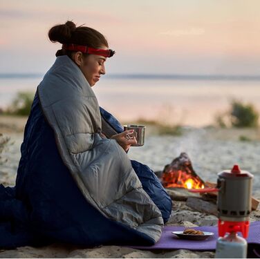 Сплячий мішок 3-4 сезони Ultraleicht Mumienschlafsack (800г/1600г) для дорослих - Outdoor, Camping, Trekking, Indoor, блакитний