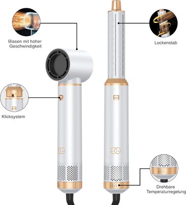 Набір для укладки волосся Golden Goods Airstyler 5-в-1: фен-щітка, плойка, стайлер для об'єму, випрямлення та завивки