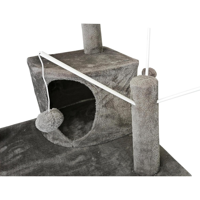 Кігтеточка для котів ESTEXO, 163 см, сірий колір. Ігровий комплекс, кріпиться до стіни, для котів
