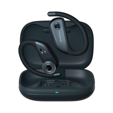 1MORE Fit S50: Бездротові навушники-вкладки для спорту з мікрофоном, Bluetooth 5.3, ENC шумозаглушення, IPX7, 38 годин роботи, швидка зарядка (Чорний)